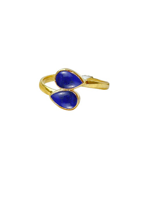 Ring Messing vergoldet  Lapis Lazuli