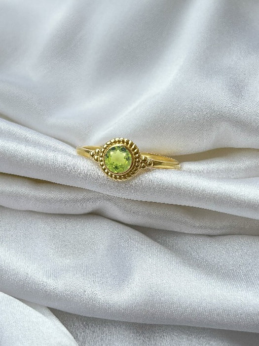 Ring Messing vergoldet Peridot