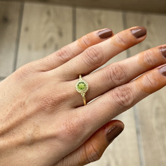 Ring Messing vergoldet Peridot