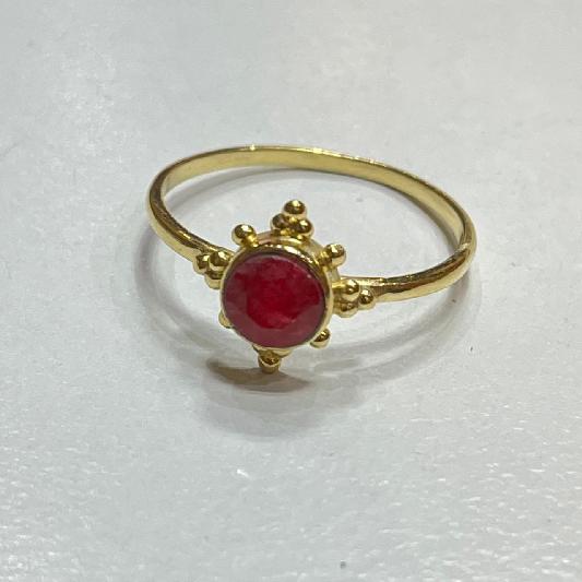 Ring Messing vergoldet Rubin