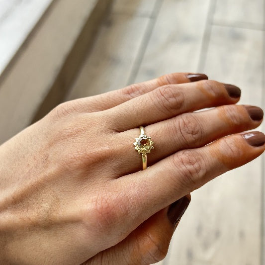 Ring Messing vergoldet Citrin