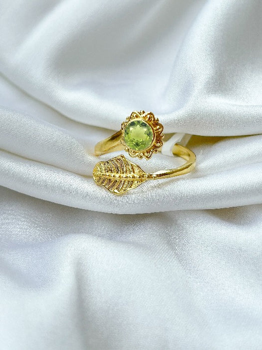 Ring Messing vergoldet Peridot