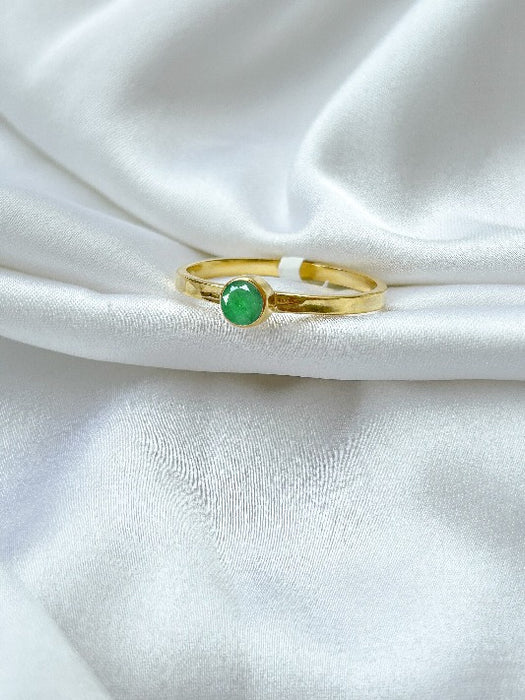 Ring Messing vergoldet Smaragd