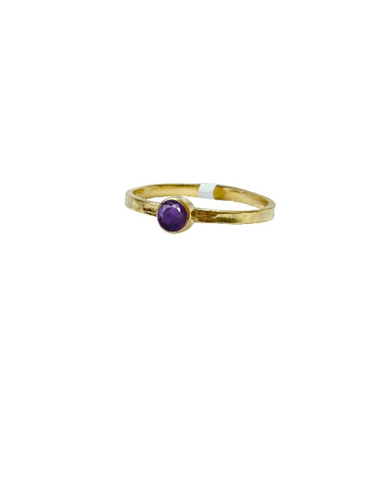 Ring Messing vergoldet Amethyst