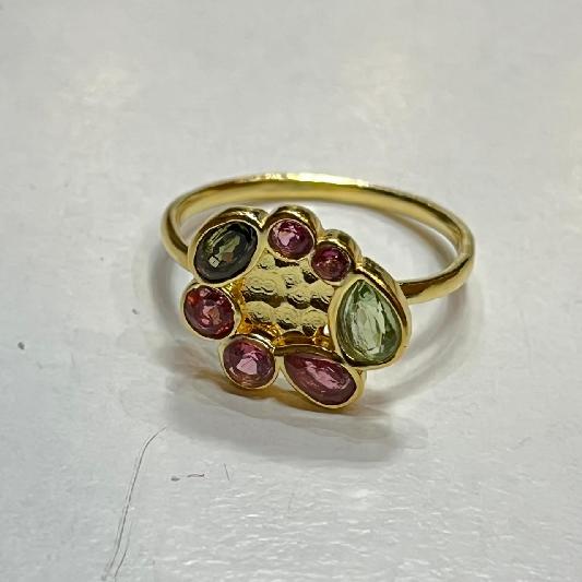 Ring Messing vergoldet Turmalin