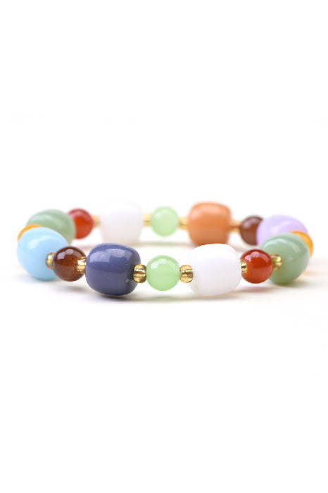 Bracelet en résine aux couleurs de l'arc-en-ciel, 19 cm