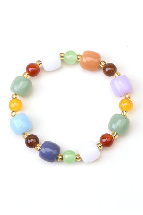 Bracelet en résine aux couleurs de l'arc-en-ciel, 19 cm