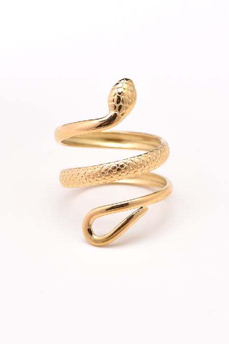 Ring Edelstahl vergoldet Schlange 3 fach