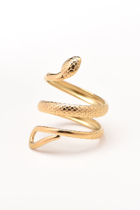 Ring Edelstahl vergoldet Schlange 3 fach