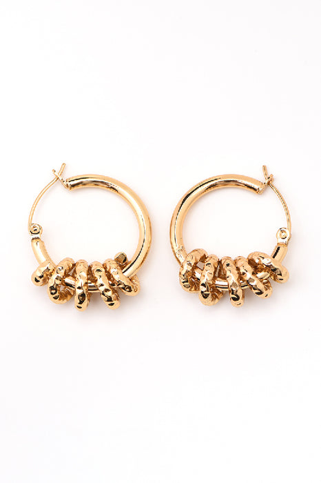 Earring stainless steel gold-plated creole decorated