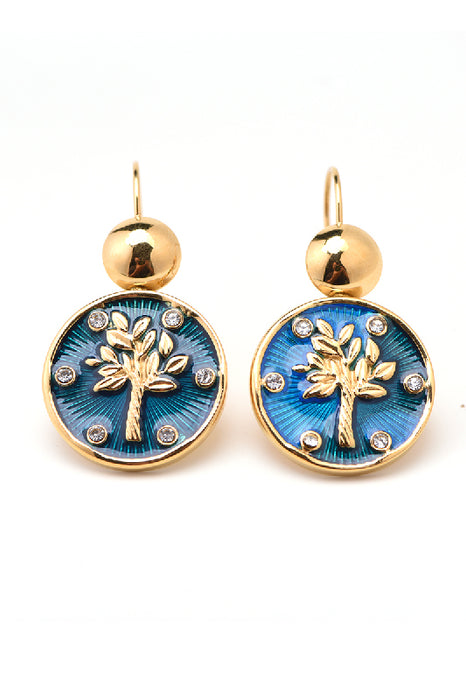 Ohrring Edelstahl vergoldet kleine Kugel grosses Plättchen