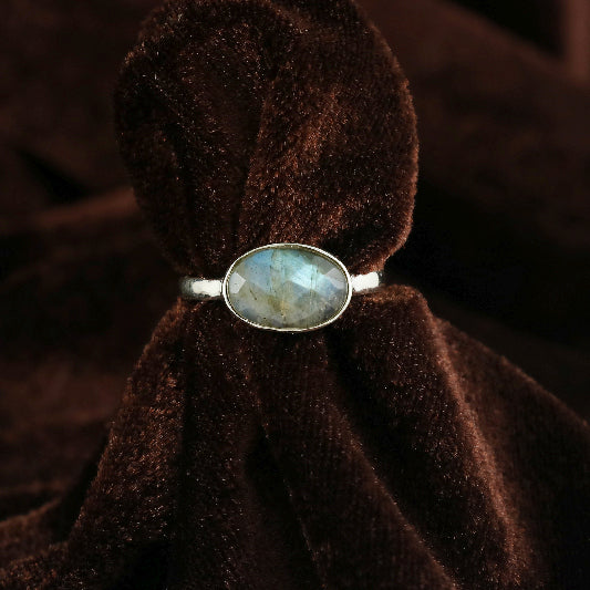 Bague argent labradorite