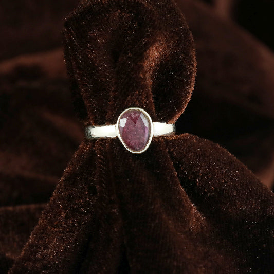 Bague en argent tourmaline rose