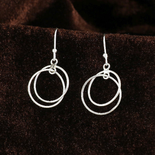 Boucle d'oreille en argent cercle 2 plis
