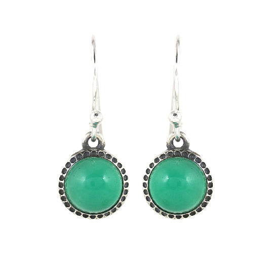 Boucle d'oreille argent onyx vert