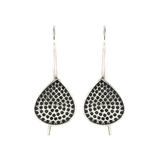 Boucle d'oreille en argent en forme de larme