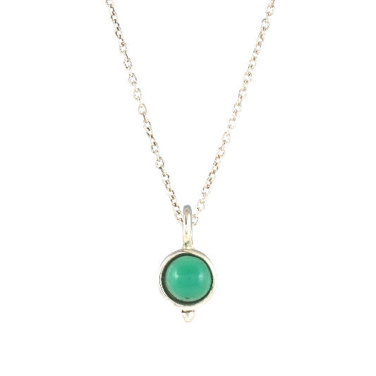 Collier en argent avec pendentif onyx vert