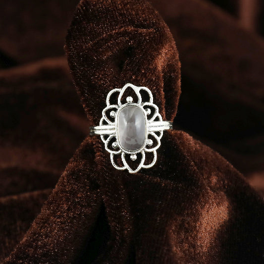 Bague en argent quartz rose