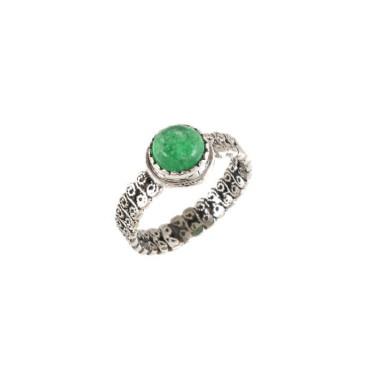 Bague argent émeraude