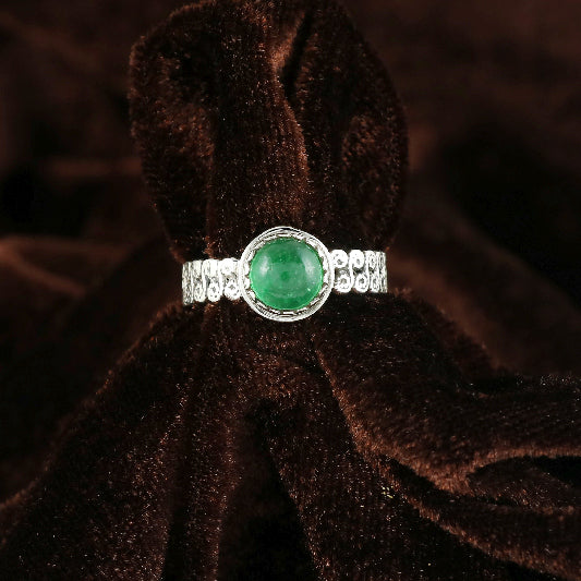 Bague argent émeraude