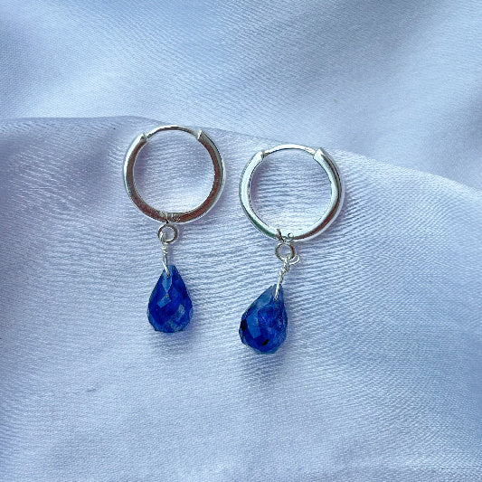 Boucle d'oreille argent améthyste 12 mm