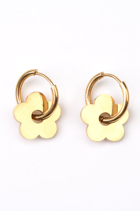 Ohrring Edelstahl kleine Blume goldfarben