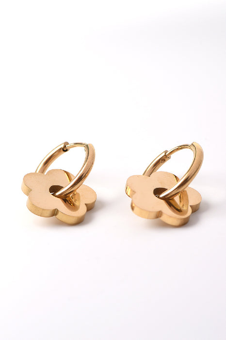 Ohrring Edelstahl kleine Blume goldfarben