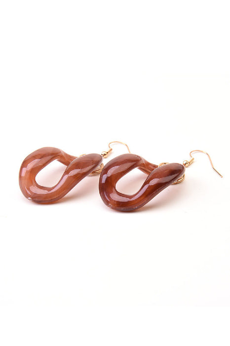 Boucles d'oreilles en résine, marron