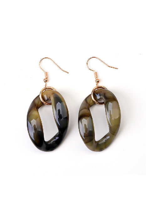 Boucles d'oreilles en résine, jaune/noir