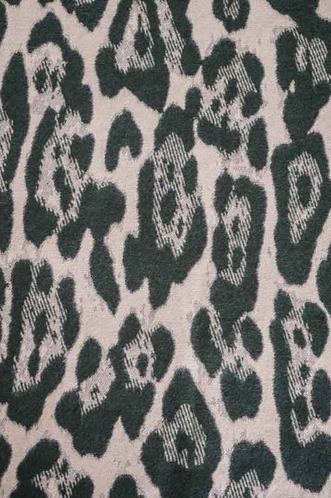 Écharpe viscose/laine imprimé animalier camel/olive 65x185cm