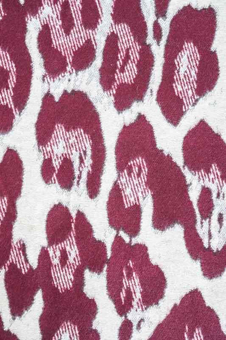 Scarf viscose/wool animal print beige/dark red 65x185cm