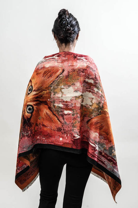 Écharpe viscose/laine motifs animaux assortis 65x185cm