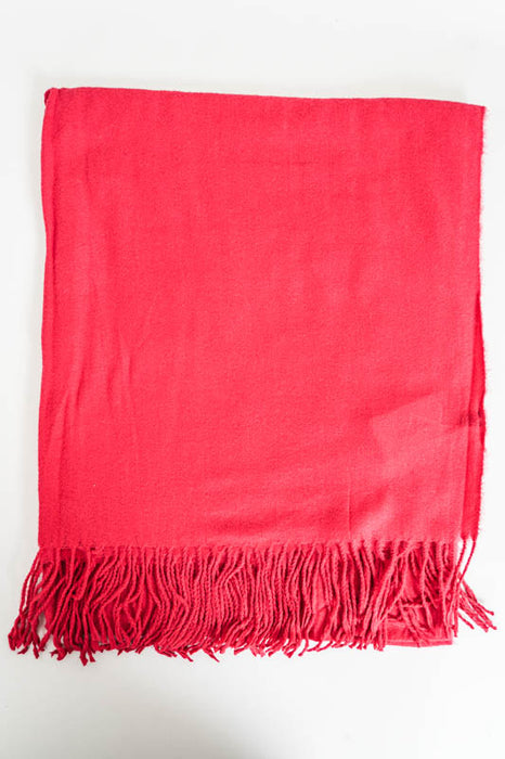 Écharpe viscose/laine rouge 80x185cm