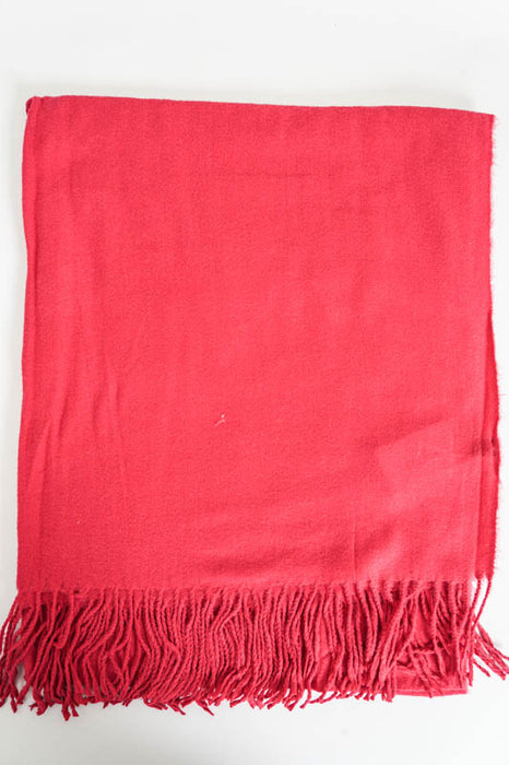 Écharpe viscose/laine rouge 80x185cm