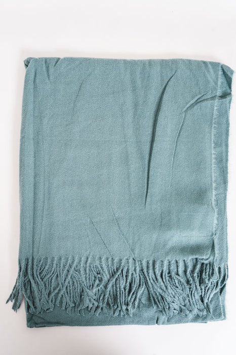 Écharpe viscose/laine vert mousse 80x185cm