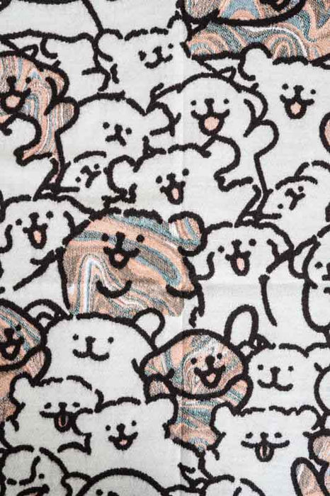 Écharpe viscose/laine chiens beige/marron/multicolore 65x180cm