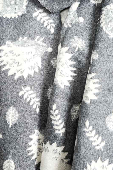 Schal Viskose/Wolle Igel dunkelgrau/beige 65x180cm