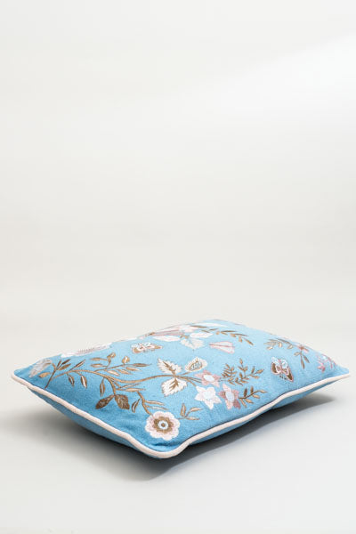 Decorative Cushion Cotton Embroidered Floral Pattern 35x50cm