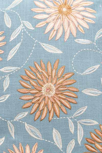 Decorative Pillow Coconut-Cotton Sateen Embroidery Flowers 50x50cm