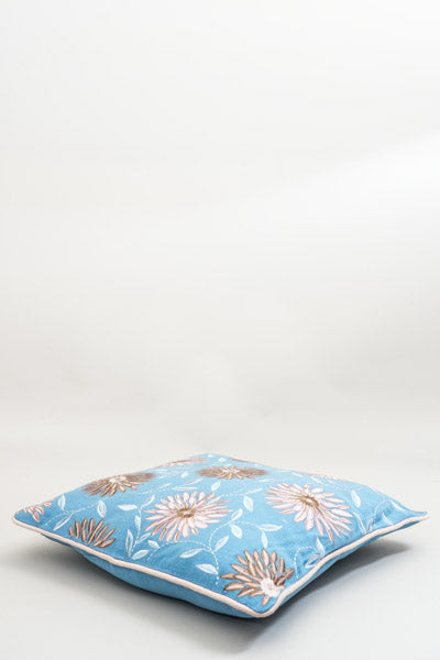 Decorative Pillow Coconut-Cotton Sateen Embroidery Flowers 50x50cm