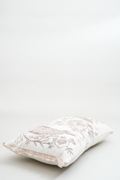 Embroidered Peacock Decorative Cushion Coconut-Cotton 30x50cm