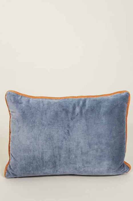 Coussin décoratif coton brodé papillon gris/multicolore 35x50cm