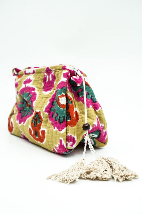 Cosmetic bag 10x8.75cm, green, red, multicolor