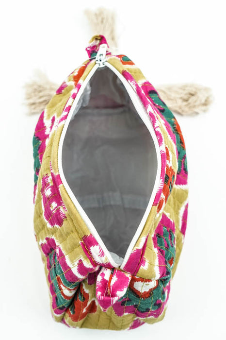 Cosmetic bag 10x8.75cm, green, red, multicolor