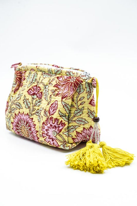 Cosmetic bag 10x8.75cm, yellow, pink, multicolor