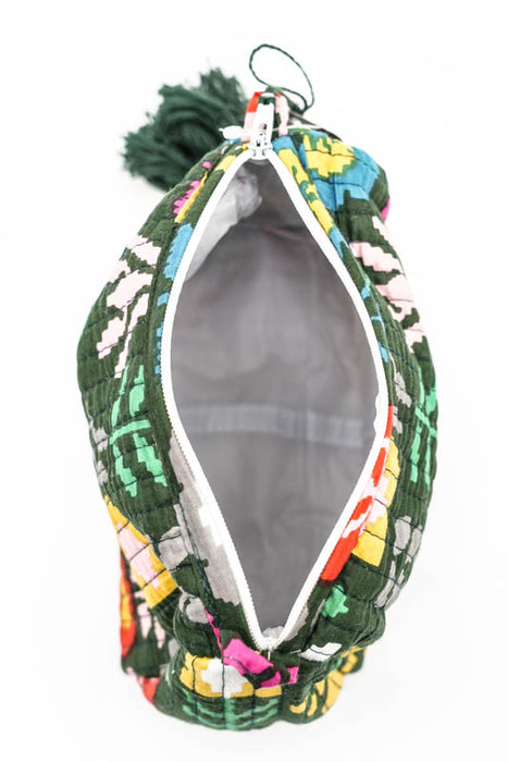 Cosmetic bag 10x8.75cm, dark green, multicolor