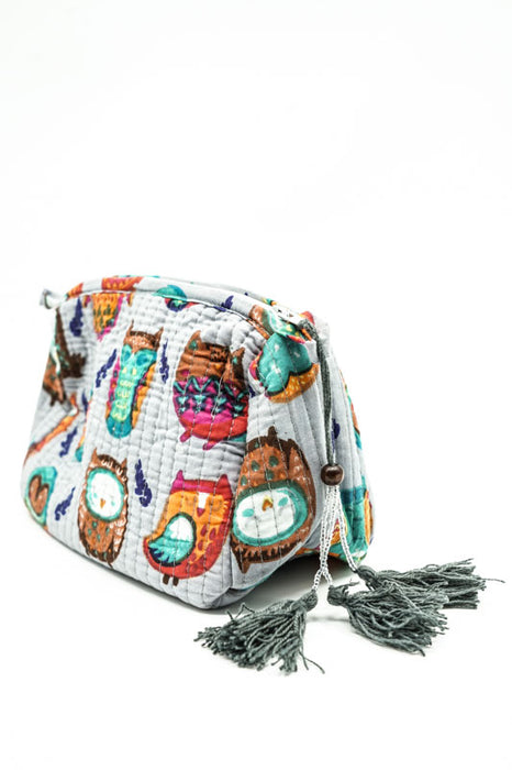 Cosmetic bag 12.5x10 cm, gray, multicolor