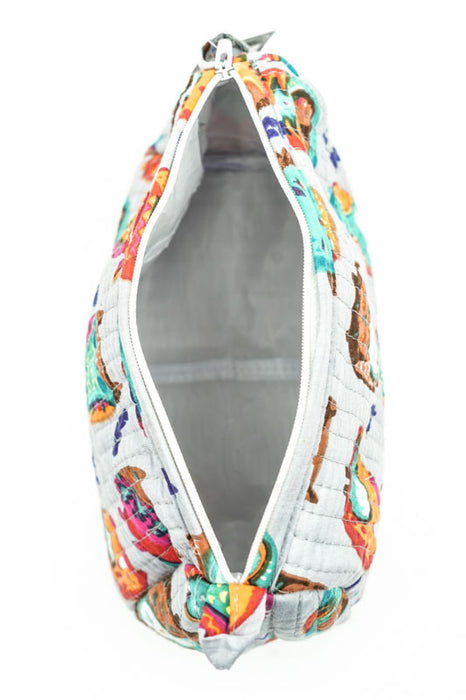 Cosmetic bag 12.5x10 cm, gray, multicolor