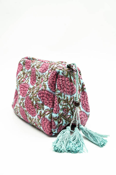 Cosmetic bag 12.5x10 cm, light blue, multicolor