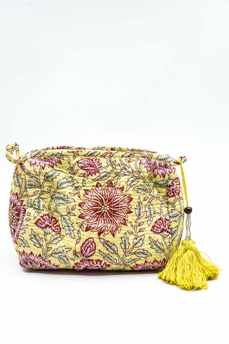 Cosmetic bag 12.5x10 cm, yellow, pink, multicolor